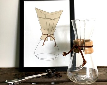 Chemex / Coffee maker illustration - A4 print