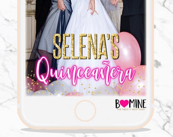 QUINCEANERA SNAPCHAT GEOFILTER, Quinceanera Party, Quince, Quinceanera Decor, Quinceanera Invite, Custom Snapchat Geofilter, Birthday Filter