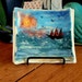 Fused Art Glass Plate - Sea and Ship Scene
