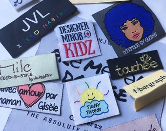 500 custom woven labels clothes main label side labels care labels