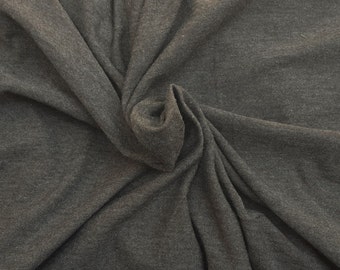 Heather Olive Gray Cotton Fabric Jersey Knit by the Yard 63" W 6/16