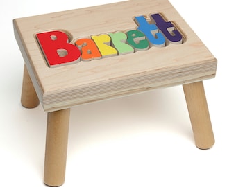 Name Puzzle Stool, Custom Name Puzzle Stool, Baby Gift, Nursery, Wooden Name Puzzle Stool, Baby Gift, Wooden Name Puzzle, Personalized,