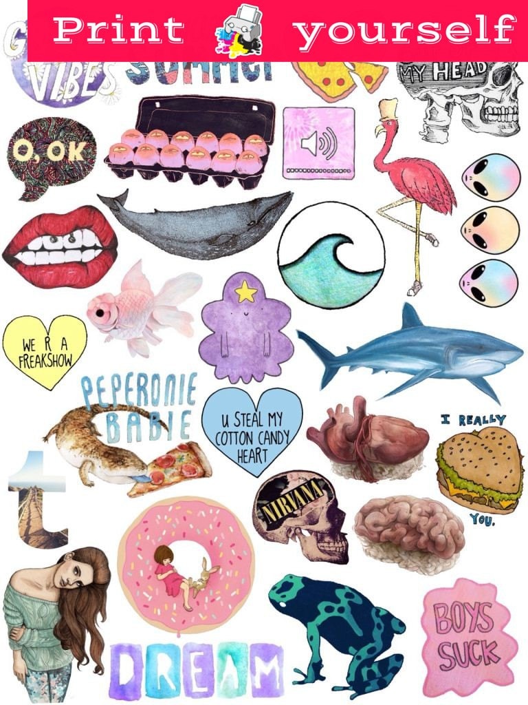 Download Set 26. Mockup printable Tumblr Stickers Stickers Set of