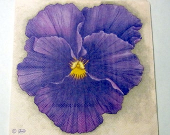 Decoupage Napkins, vintage paper napkins,purple lily flower