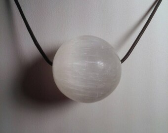 Natural Selenite Necklace | Selenite Pendant | Selenite Necklace