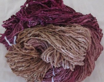Handpainted Soft Rayon Chenille Yarn VANILLA ROSE - 185 yards