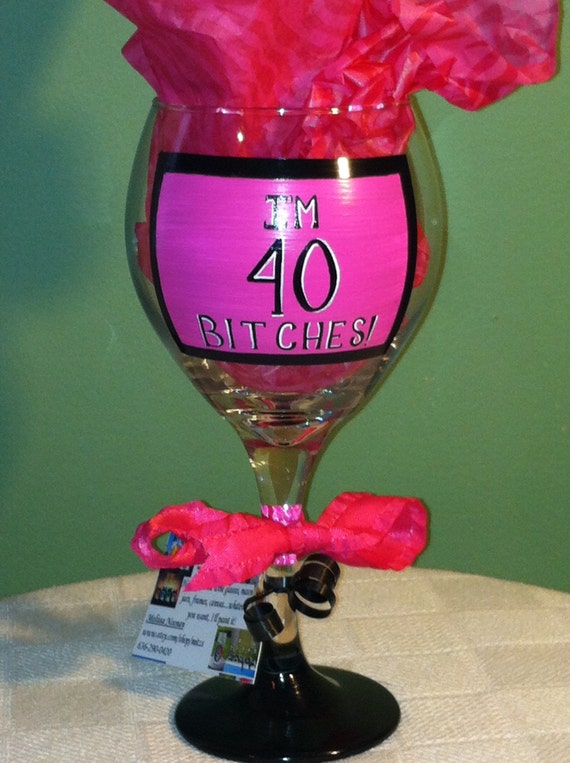 Items similar to 40th birthday wine glass on Etsy