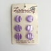 Reserved for Lisa - Vintage Buttons - Purple Plastic Shank Back Buttons - Set of 6 on Original Card - Dimensional Lilac Purple Buttons