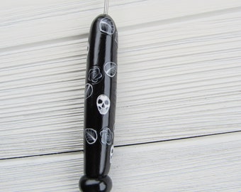 Skull Loom Hook, Knitting Loom Hook, Handmade, Boye Loom Hook