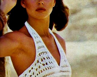 Halter Dress Vintage Crochet Pattern Instant Download
