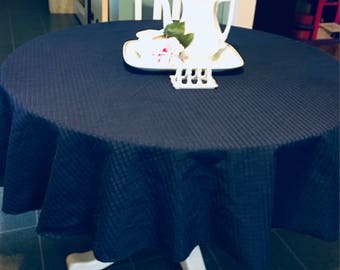 Blue Tablecloth, Round