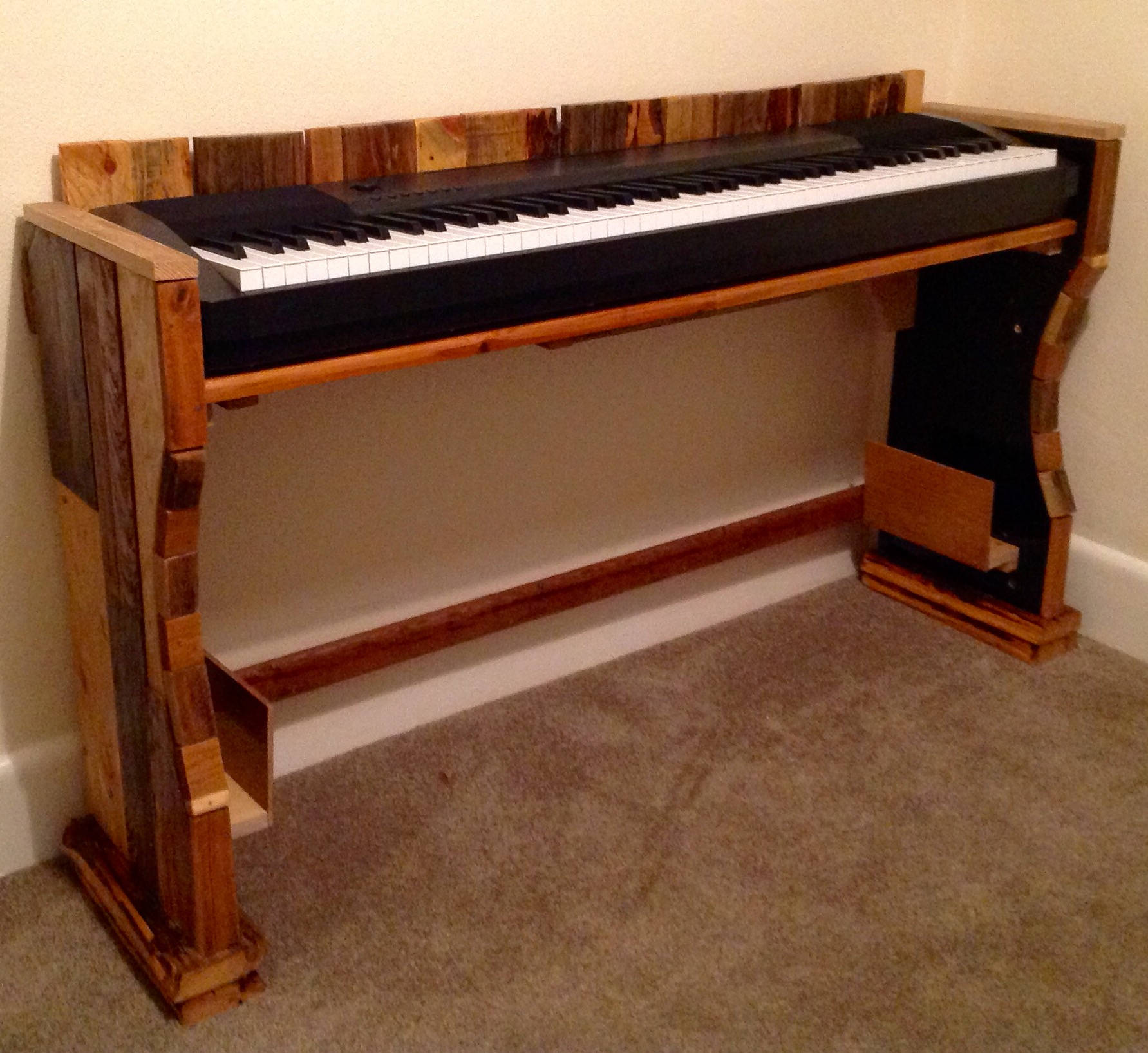 Reclaimed wood keyboard stand