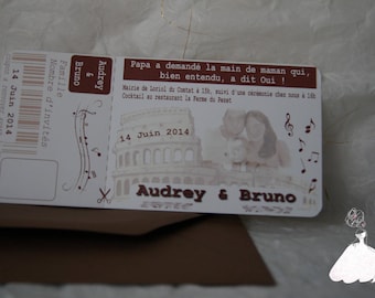 Concert Ticket wedding invitation