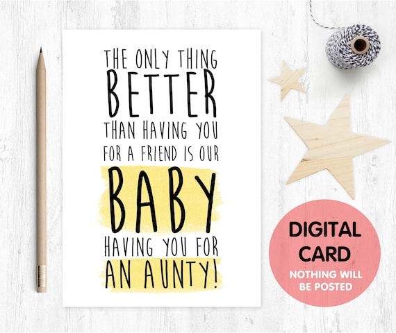 PRINTABLE pregnancy announcement friend you're going to be an aunty instant download aunty reveal love paper rainbow I'm pregnant