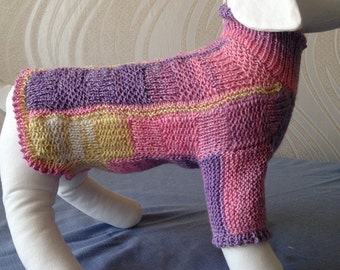 Handknitted woolblend Rainbow dog sweater/dog fashion/pet clothes/jackets and sweaters/handmade pet clothes