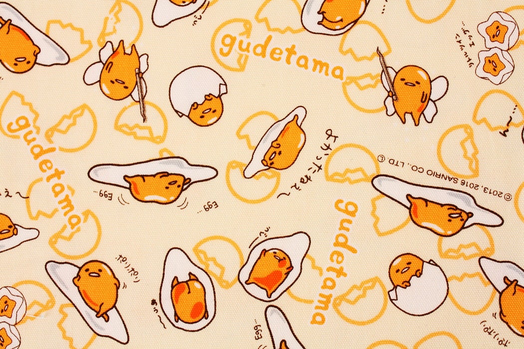 Gudetama, Lazy Egg Sanrio Character Fabric made in Japan FQ 45cm by ...