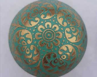 Green Brass Marrakesh Moroccan style Drawer Knob - Metal Upcycling Project