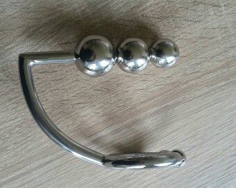 Blue Line 2 Bead Anal Hook and Cock Ring 45mm - Stainless