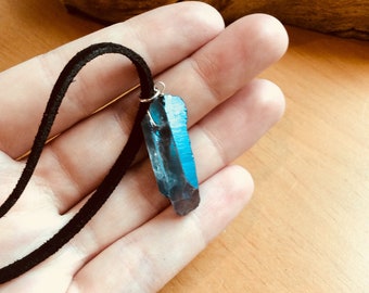Aqua Aura Crystal Necklace