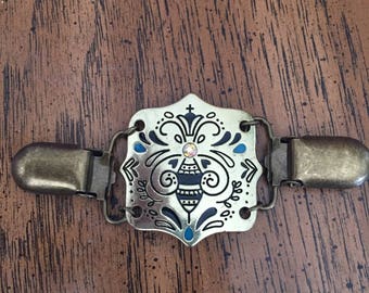 Square Bronze Cinch Clip for the back of the waist, dress clip, garment clip, jacket clip, garment cinch
