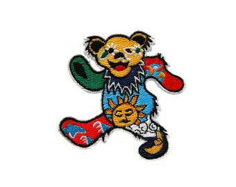 Grateful Dead Bear Iron On Patch Embroidered Applique Patches For Jackets