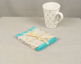 Handwoven Rag Coasters, set of 4