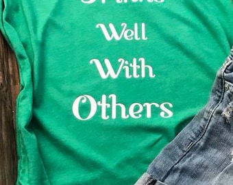 Drinks Well With Others Green Racer Back Tank
