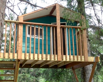 Zelkova treehouse - DIY plans to fit two trees