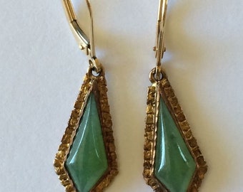 Vintage Yukon Jade Natural Gold Nugget Earrings Alaskan Gold Rush Alaska 10K 14K 22K Yellow Gold Dangle Earrings 22K Gold Nuggets