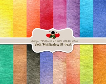 Digital paper, commercial, 16 Watercolor, texture, digital papers, background, Pink splashes, clipart, overlays