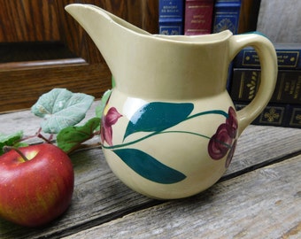 Vintage Oven Ware USA 15 Small Pottery Pitcher Creamer - Cherries