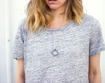 Ring Diamond Necklace || minimal geometric necklace, industrial design, statement piece, pendant, jewelry gift for her