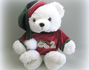Teddy Bear Toy Bear Christmas Bear Doll Stuffed Bear Plushy Bear White Bear Plush Bear White Teddy Bear Plushie Bear Santa Bear Holiday Bear
