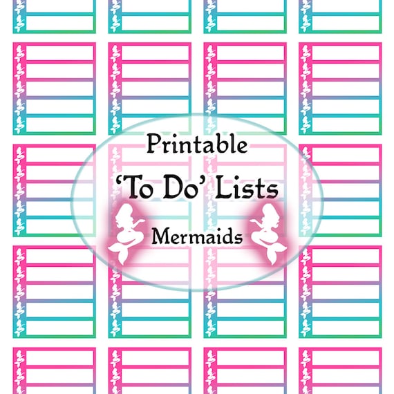 Mermaid Planner Stickers Printable To Do Reminder Calendar