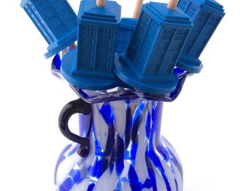 Drop Spindle - 3D Printed - TARDIS - Top Whorl