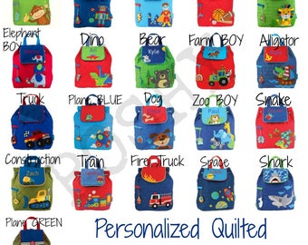 Personalized Toddler Backpack Quilted Boys backpack Girls Backpack