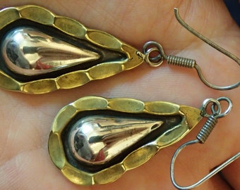 Teardrop scalloped Hook Sterling Earrings.