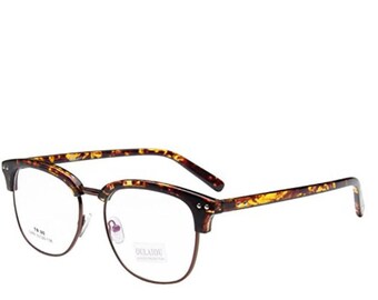 Vintage Half Frame Eyeglass Frames Tortoise