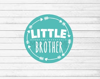 Little Brother Printable Iron on T shirt Transfer - DIY T shirt Decal - Instant Download (Little Brother Arrows)