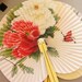 Vintage Asian Chinese Oriental Fan With Folding Handle, Made in the Peoples Republic of China