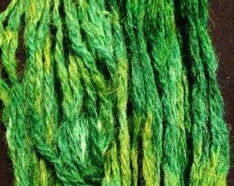 Poncho-Alpaca handspun and hand painted greens yarns