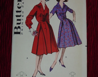 Vintage Pattern c.1960's Butterick No.9037 Shirt Dress, Size 14 1/2, Bust 35 Uncut