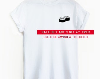 Cute Sushi Rolls Pocket shirt - Cute shirt, cute graphic tee, pocket tee, sushi shirt, sushi rolls shirt, sushi, sushi drawing, hipster