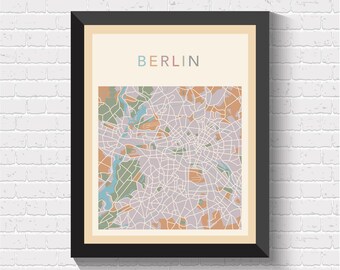 Berlin Map, Berlin Street Map, Berlin City Map, Berlin Art, Berlin Print, Berlin Poster, Berlin Map Print, Berlin, Germany