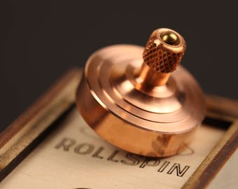 Precision Copper spinning top ~ EDC Fidget toy ~ Everyday carry ~ RollSpin (kickstarter) ~ Stress reliever ~