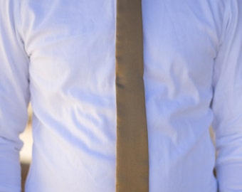 Solid gold skinny tie