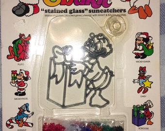 Vintage Disney Scrooge makit & bakit stained glass suncatcher