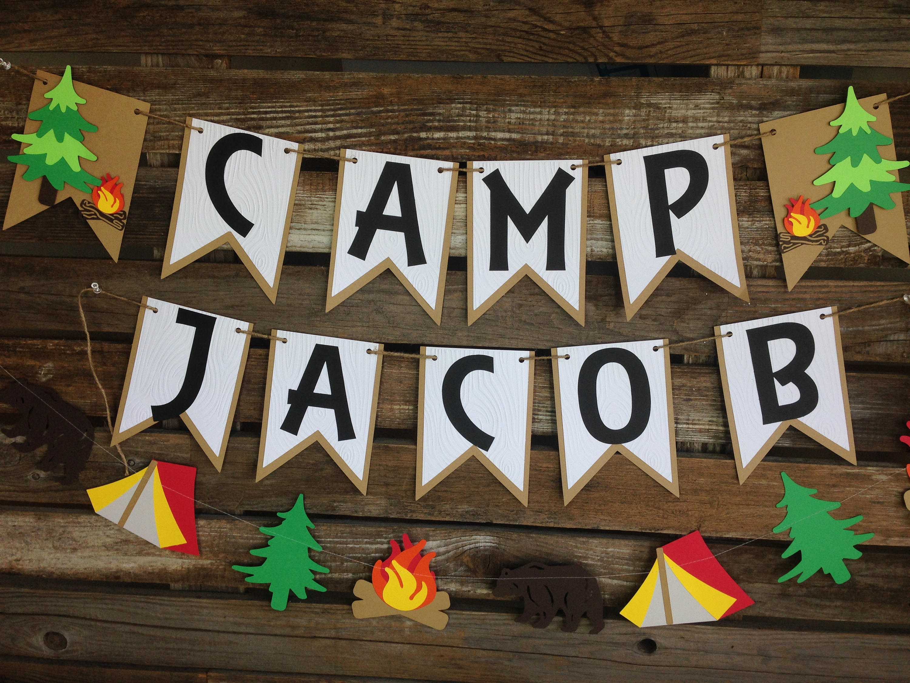 Camping Party Banner Backyard Camp Out Camp Banner Summer