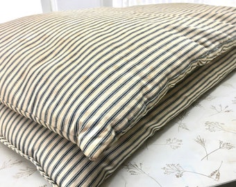 Vintage Feather Down Bed Pillows in Original Ticking #2-3. True Rest. Matching Pair. Nestle In.