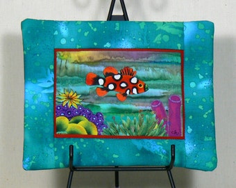 Mini Art Quilt, Fabric Collage, Quilted Wall Art, Quilted Wall Decor, Fiber Art Mini Quilt, Textile Wall Art, Framed Fabric Art